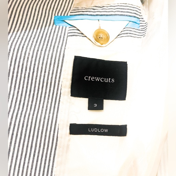 J.Crew Crewcuts Ludlow Boys Seersucker Suit Set Blazer & Pants Size 3 - Picture 3 of 3